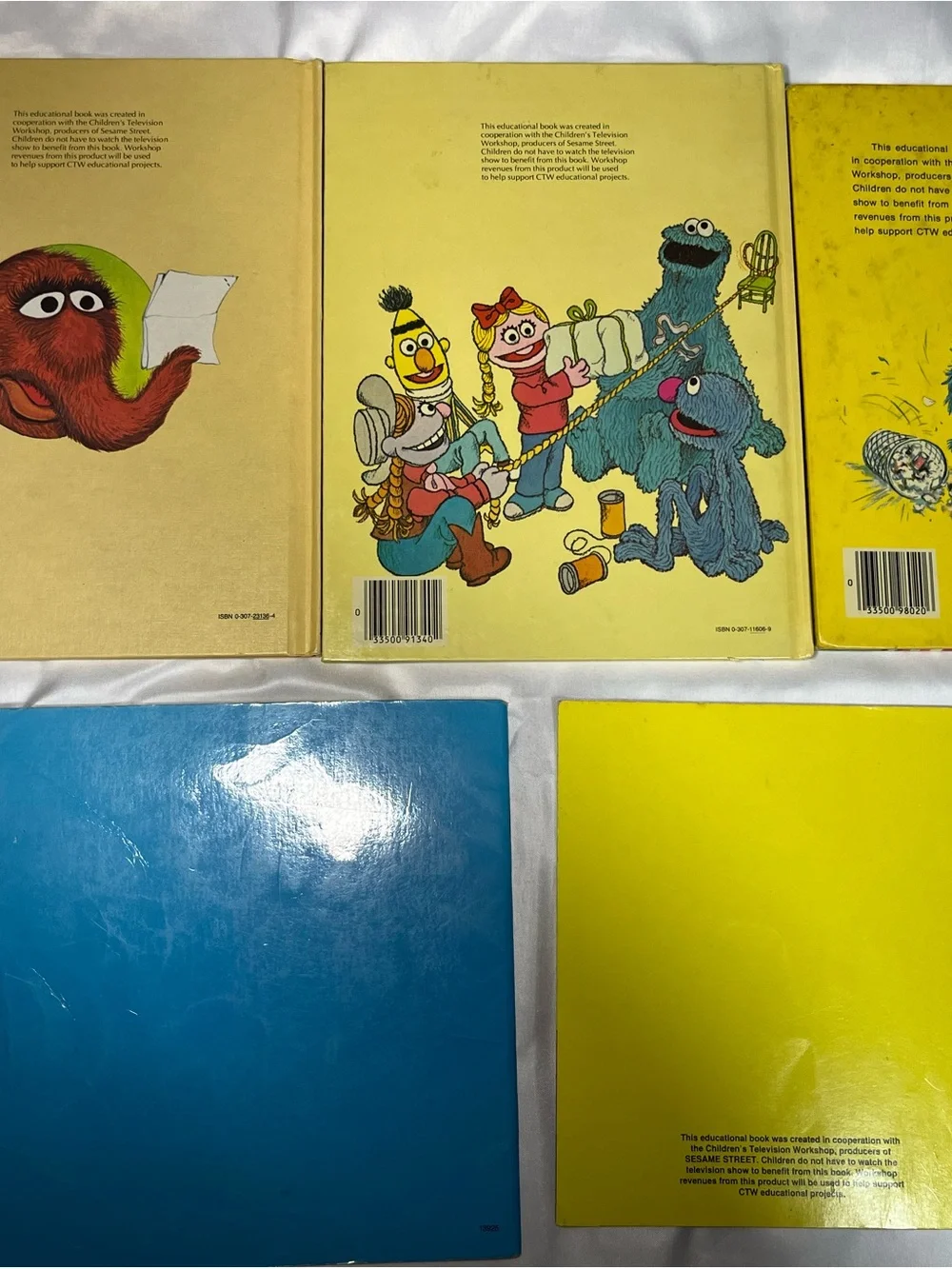 Lot of 5 Vintage 1980s Sesame‎ Street Golden Books Hardcover & Paperback